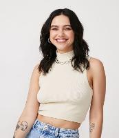 Blusa Regata em Poliamida Canelada Sem Costura e com Golinha Alta - 1