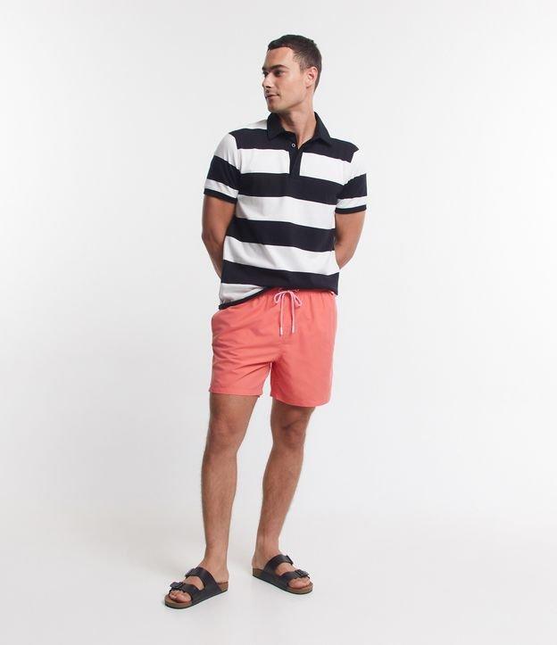 Bermuda de Banho em Peach Touch com Cós Elástico - 1