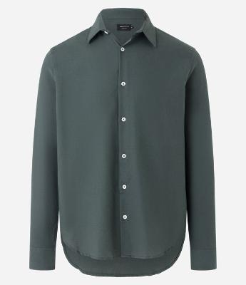 Camisa Regular com Textura Maquinetada e Gola Colarinho