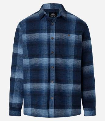 Camisa Comfort em Algodão Xadrez com Bolso e Manga Longa