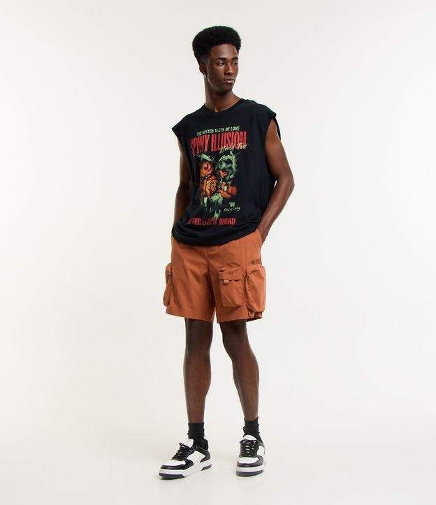 Bermuda Cargo com Cós Elástico e Bolsos Táticos - 2