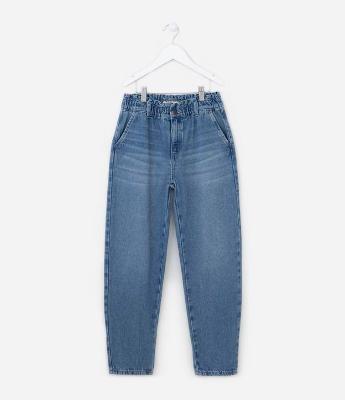 Calça Infantil em Jeans com Cós Elástico - Tam 5 A 14