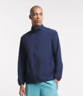 Jaqueta Esportiva Básica com Zíper e Gola Alta