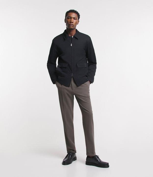 Calça Alfaiatada com Pregas e Cós Elástico - 1