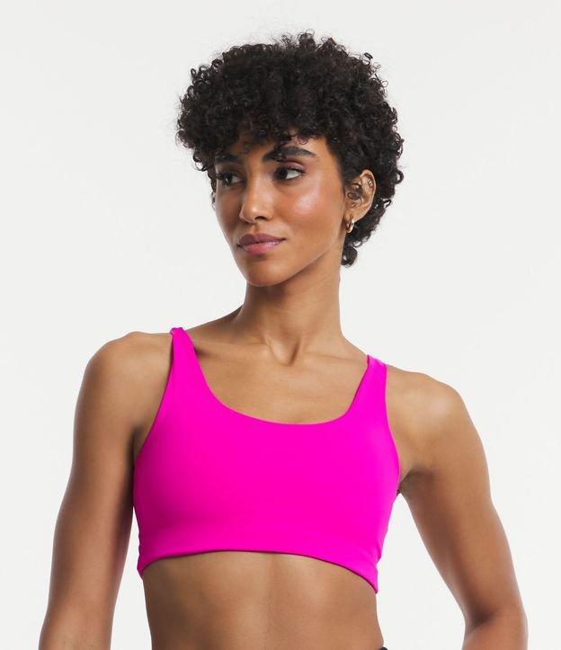 Top Esportivo em Poliamida com Decote Redondo e sem Bojo - 1