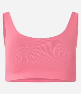 Top Esportivo em Poliamida com Decote Redondo e sem Bojo