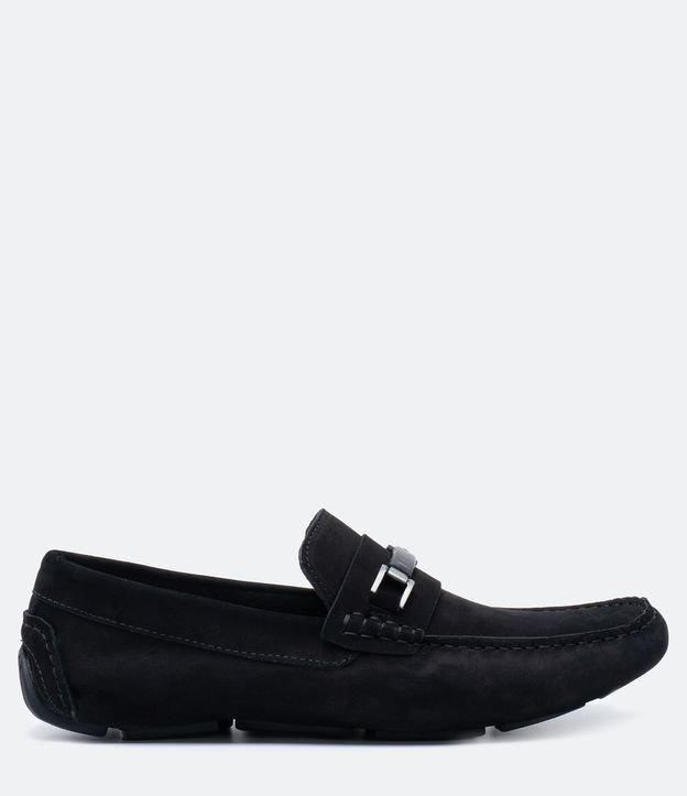 Mocassim em Couro com Detalhe no Cabedal e Costura Contrastante - 1