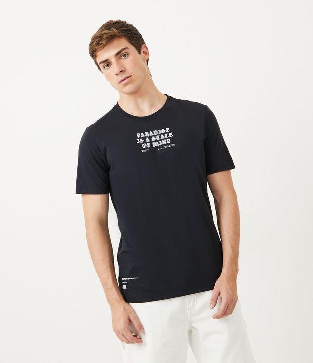 Camiseta Easy em Meia Malha com Lettering Gótico - 1