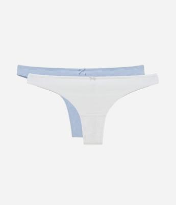 Kit 02 Calcinhas Biquíni em Algodão com Fio Duplo