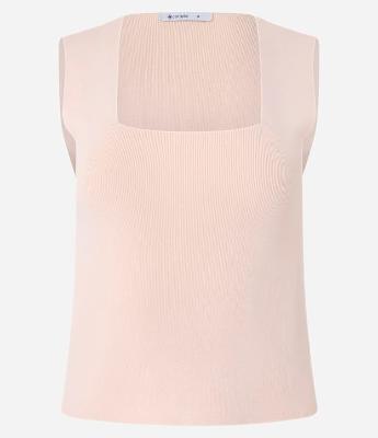 Blusa em Tricô com Decote Quadrado