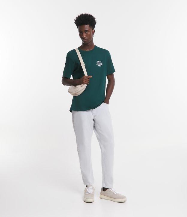 Calça Slim Cropped em Sarja com Bolsos - 1