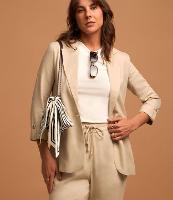 Blazer Alongado em Linho com Mangas Dobradinhas - 2