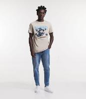 Calça Slim Cropped em Jeans com Efeito Estonado - 1