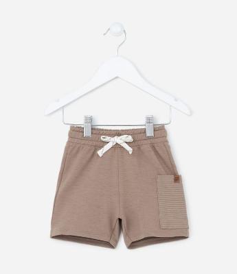 Bermuda Infantil com Bolso Texturizado - Tam 1 a 5 anos