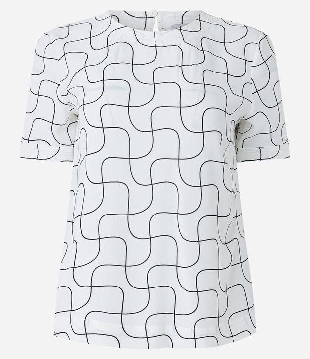 Blusa Manga Curta com Textura Airflow e Estampa Geométrica - 2