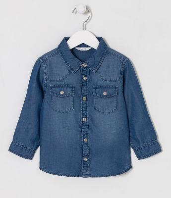 Camisa Infantil em Liocel com Bolsinhos - Tam 1 a 5 Anos