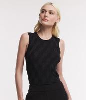 Blusa Sem Manga em Viscose Metalizada e Ponto Diferenciado - 1