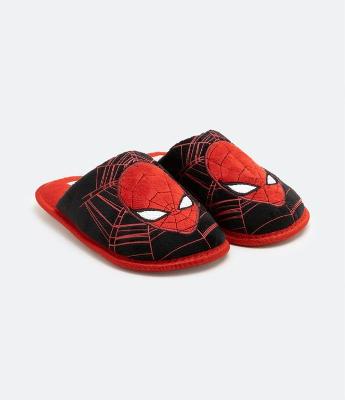 Pantufa Chinelo Infantil em Fleece com Bordado Homem Aranha- Tam 29/30 ao 35/36