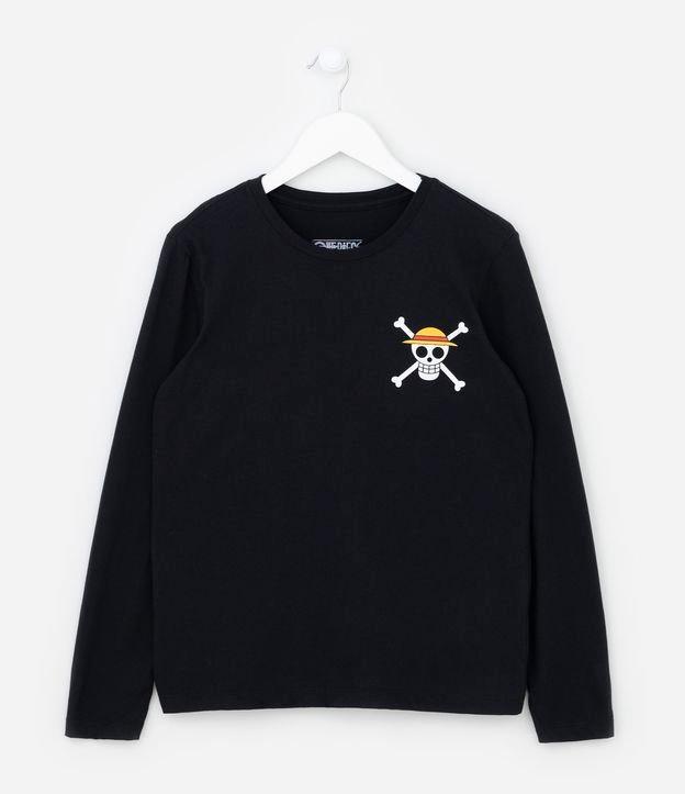 Camiseta Infantil Manga Longa com Estampa dos Chapéus de Palha - Tam 5 a 14 anos - 1