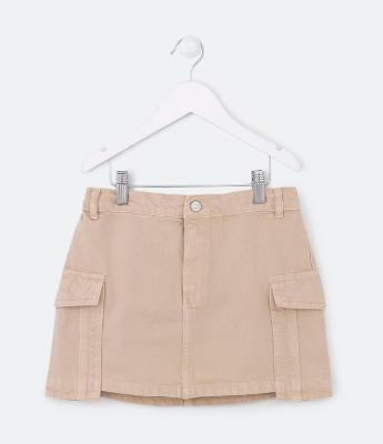 Saia Infantil com Bolsos Cargo - Tam 5 a 14 anos