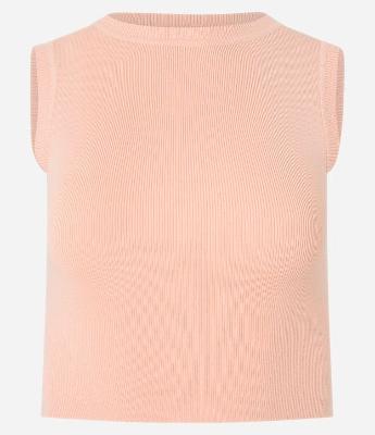 Blusa Regata Cropped em Viscose Canelada