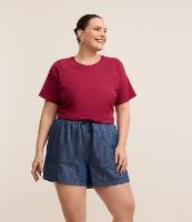 Short Comfy Jeans com Amarração no Cós Curve & Plus Size - 4
