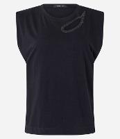 Blusa Muscle Tee em Meia Malha com Recorte Vazado Brilhoso - 2