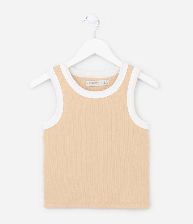 Regata Cropped  Infantil com Viés Contrastante - Tam 5 a 14 anos - 1