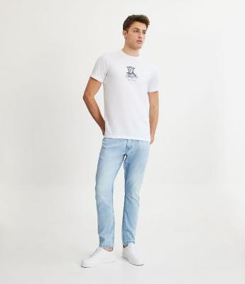 Calça Skinny em Jeans com Bolsos