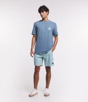 Bermuda Regular em Sarja Lavada com Amarração no Cós - 1