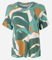 Blusa Manga Curta em Viscose com Folhagens Estampadas - 2