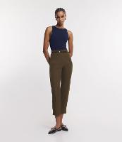 Calça Cenoura Alfaiatada com Cintinho em Material Sintético - 1