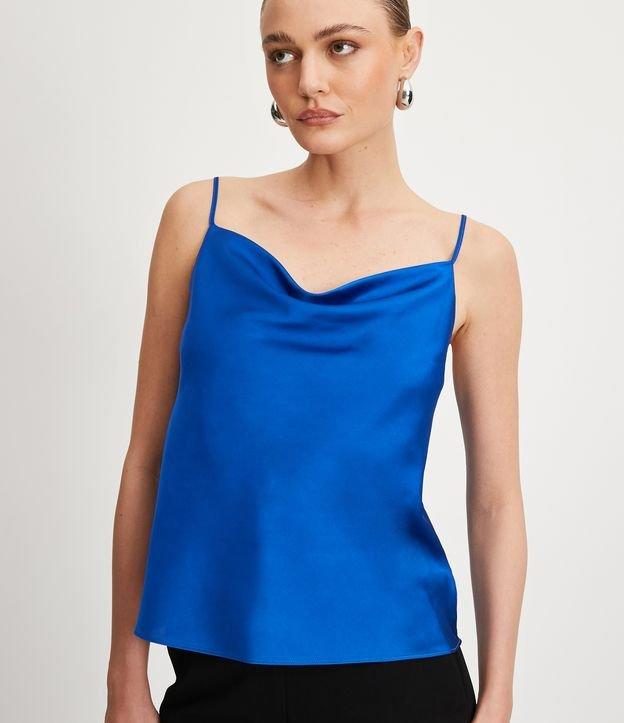 Blusa de Alcinha em Cetim com Decote Degagê - 1