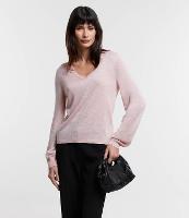 Blusa em Viscose com Decote V e Superfície com Fio Metalizado - 1