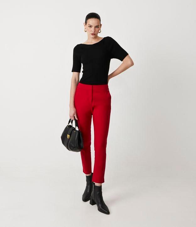 Calça Cigarrete em Algodão com Bolsos - 1