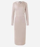 Vestido em Malha Polyvelour com Gola Degagê e Detalhe Drapeado - 1