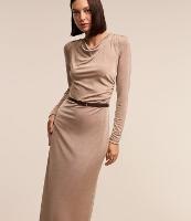 Vestido em Malha Polyvelour com Gola Degagê e Detalhe Drapeado - 2