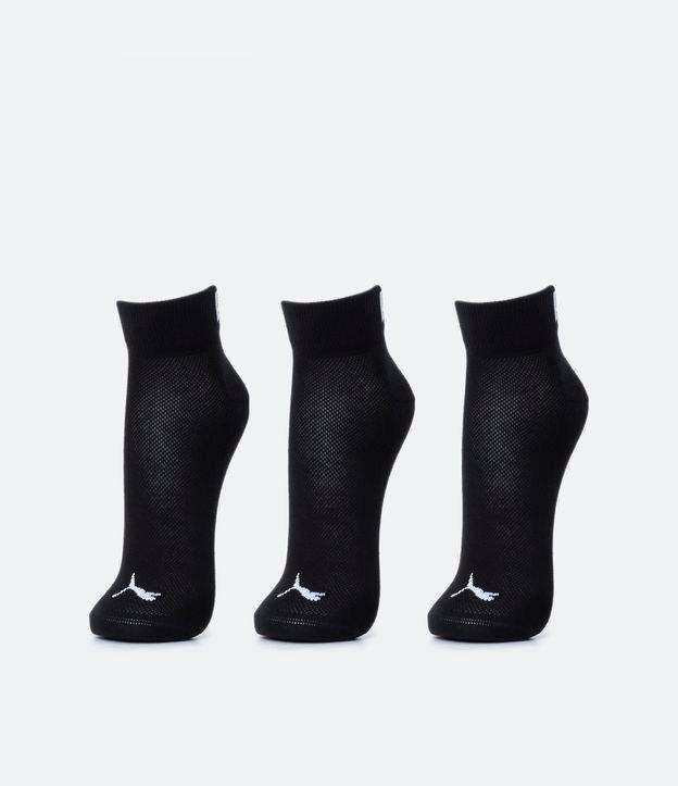 Kit 03 Meias Cano Curto Esportivas em Algodão com Logo Puma - 1