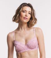 Sutiã Sem Bojo e Com Aro em Renda Floral - 1