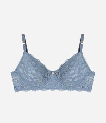 Sutiã Sem Bojo e Com Aro em Renda Floral