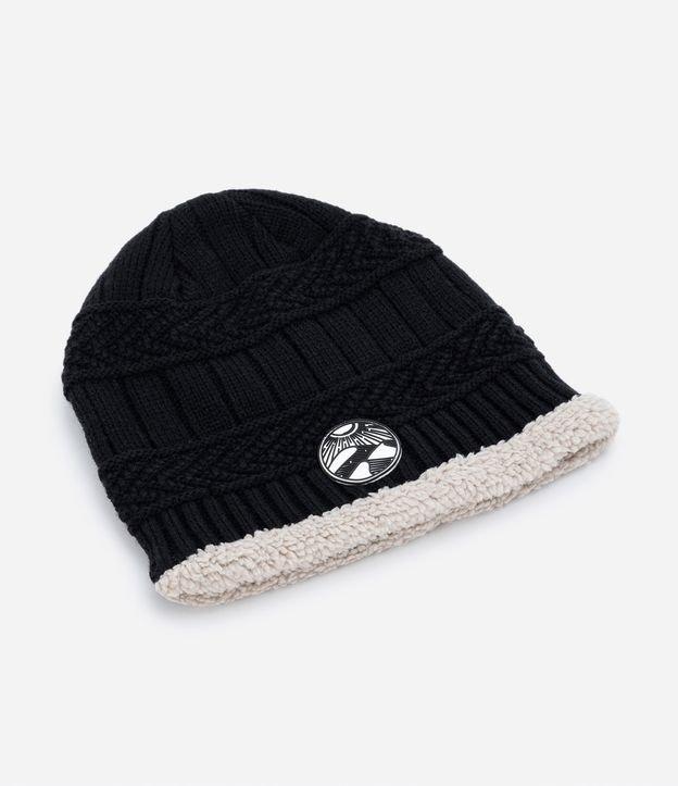 Gorro Infantil com Patch de Paisagem e Forro com Pelinhos - 1