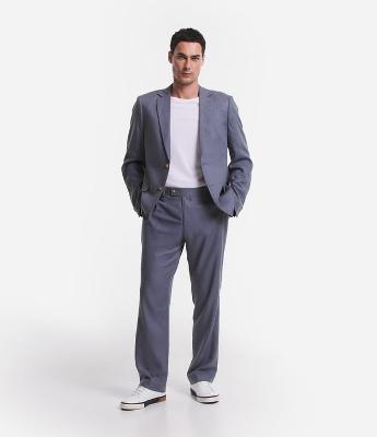 Calça Reta em Viscolinho com Bolso Faca