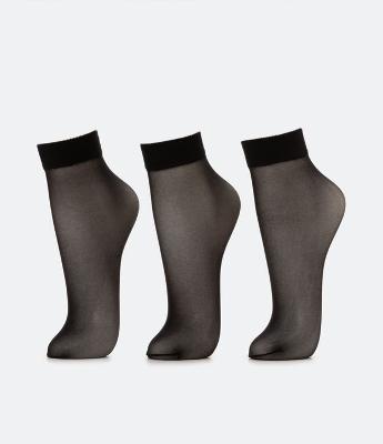 Kit 03 Meias Soquete Fio 20 em Poliamida