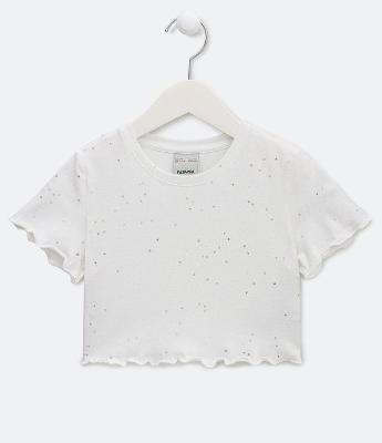 Blusa Infantil com Corações e Glitter - Tam 5 a 14 Anos