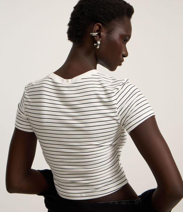 Blusa Cropped Básica em Viscolycra Estampa Listras - 2