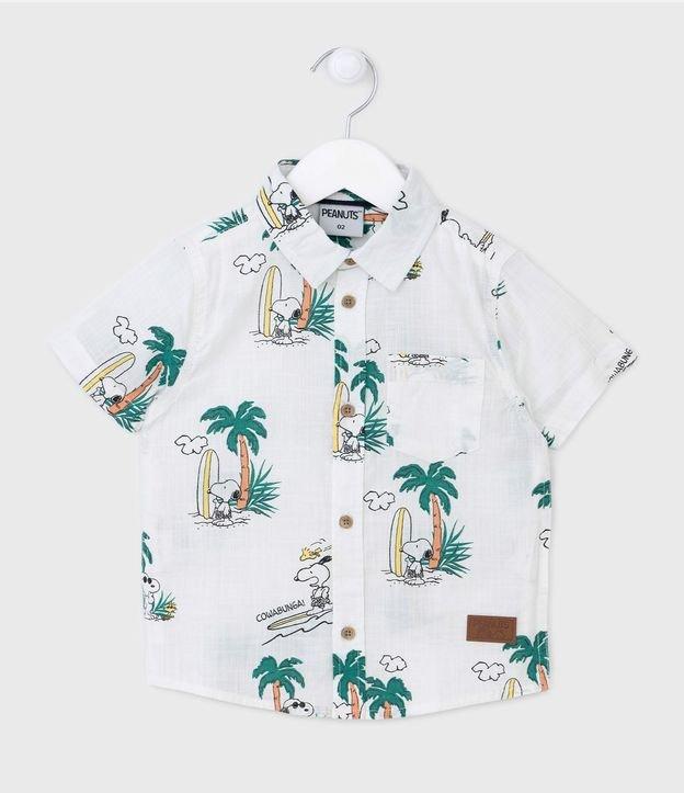 Camisa Infantil com Bolsinho e Estampa do Snoopy Praieiro - Tam 1 a 4 anos - 1