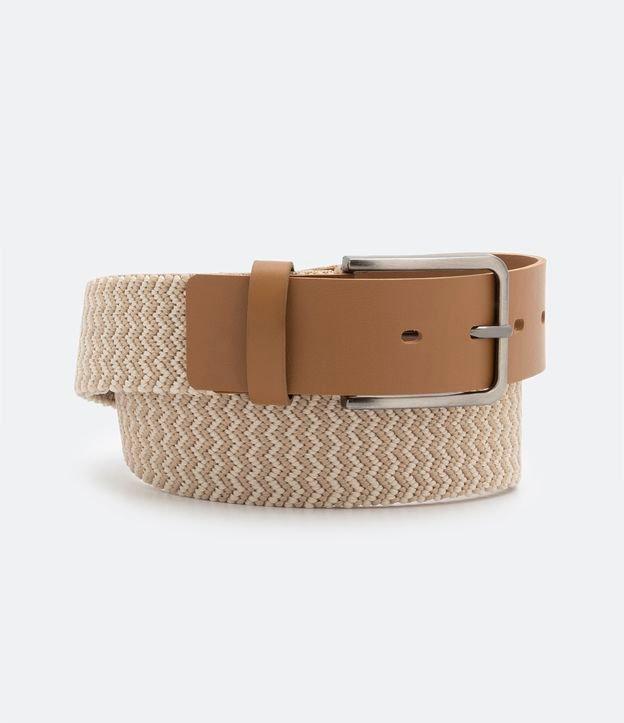 Cinto Elástico com Efeito Chevron e Fivela Quadrada - 2