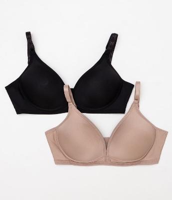 Kit 02 Sutiãs Básicos com Bojo Sem Aro em Microfibra DelRio