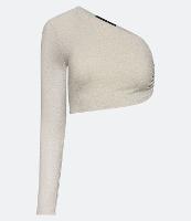 Blusa Cropped com Fio Metalizado e Argola na Lateral - 1