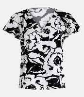 Blusa Manga Curta em Crepe com Prega na Cava e Flores Estampadas - 2